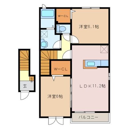 阿漕駅 徒歩15分 2階の物件間取画像